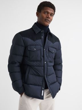 Melton Blue Woolrich Padded Jacket