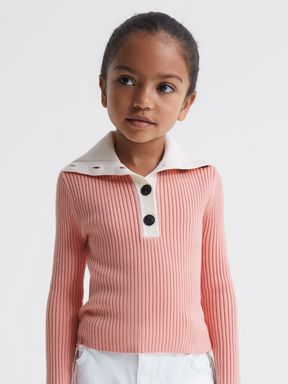 Pink Reiss Maia Colourblock Knitted Top