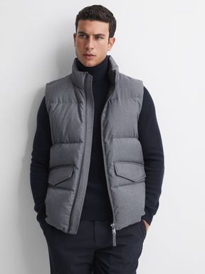 Grey Reiss Jets Quilted Sleeveless Gilet