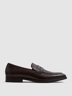 Brown Reiss Grafton Leather Saddle Loafers
