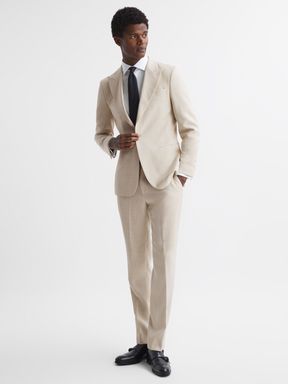 Ivory Reiss Gatsby Slim Fit Textured Single Breasted Blazer