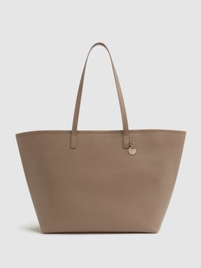 Taupe Reiss Dena Leather Tote Bag