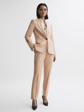 Camel Reiss Ember Tailored Single Breasted Blazer