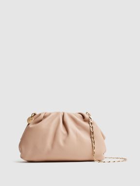 Blush Reiss Elsa Nappa Leather Clutch Bag