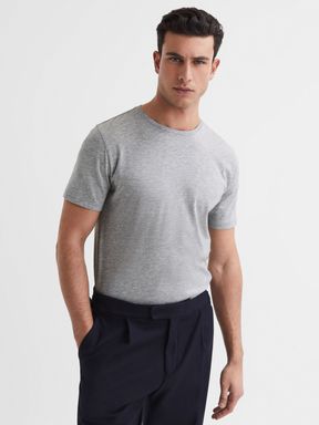 Grey Marl Reiss Bless Cotton Crew Neck T-Shirt