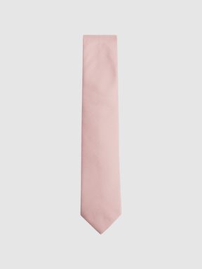 Soft Pink Reiss Ceremony Textured Silk Tie