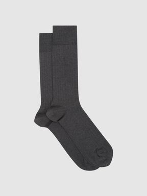 Charcoal Reiss Fela Ribbed Socks