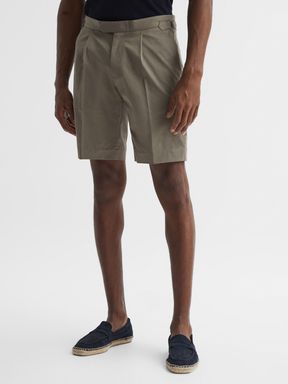 Khaki Reiss Shore Side Adjuster Shorts