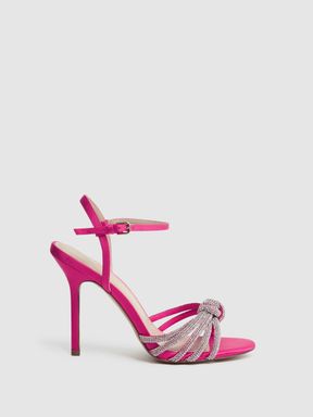 Pink Reiss Estel Embellished Heeled Sandals