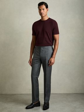 Bordeaux Reiss Bless Cotton Crew Neck T-Shirt