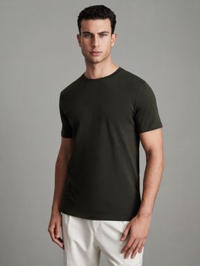 Oxidised Green Reiss Bless Cotton Crew Neck T-Shirt
