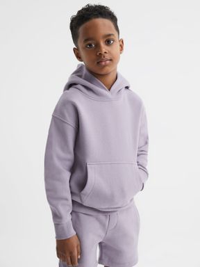 Lilac Reiss Alexander Oversized Garment Dye Jersey Hoodie