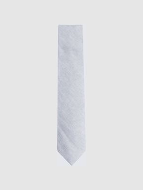 Ice Melange Reiss Lazzaro Linen Tie