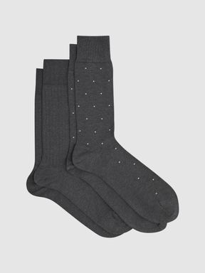 Charcoal Reiss Graham 2 Pack of Socks
