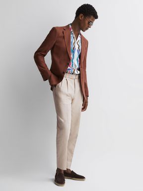 Oatmeal Reiss Trail Cotton-Linen Buckled Trousers