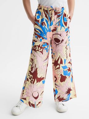 Lilac Reiss Liv Floral Printed Straight Leg Trousers