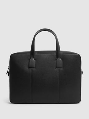 Black Reiss Dominik Leather Briefcase
