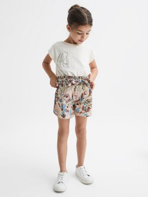 Lilac Reiss Noah Elasticated Waist Printed Shorts