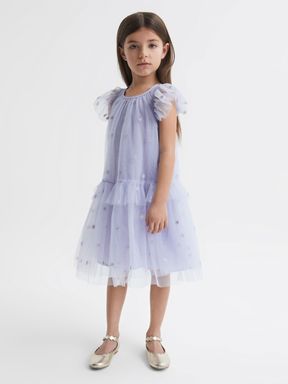 Lilac Reiss Fifi Tulle Embroidered Dress