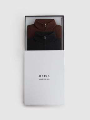 Multi Reiss Blackhall Box Two Pack Of Merino Wool Zip-Neck Cardigan