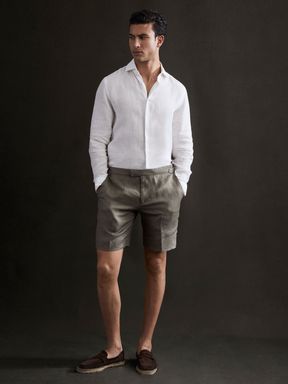 Olive Reiss Searcy Linen Side Adjuster Shorts