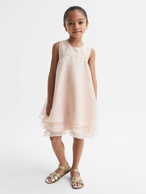 Pink Reiss Alexis Layered Tulle Dress