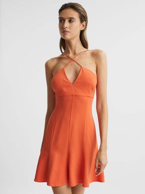 Orange Reiss Trina Strappy Mini Dress
