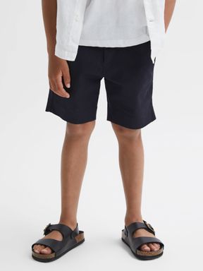 Navy Reiss Wicket Slim Fit Chino Shorts