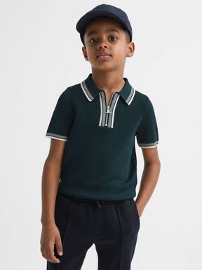 Emerald Reiss Regency Half-Zip Striped T-Shirt