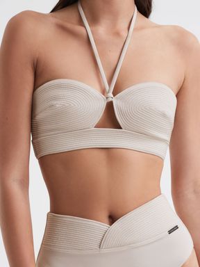Pale Stone Calvin Klein Underwear Halterneck Bikini Top
