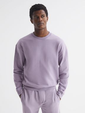 Lilac Reiss Alistar Oversized Garment Dye Sweatshirt