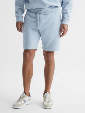 Ice Blue Reiss Henry Garment Dye Jersey Shorts