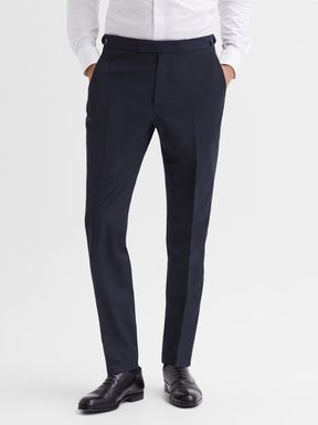 Navy Reiss Hope Modern Fit Travel Trousers
