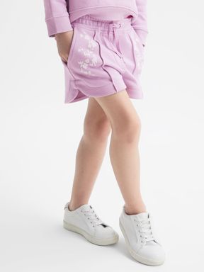 Lilac Reiss Honor Jersey Logo Shorts