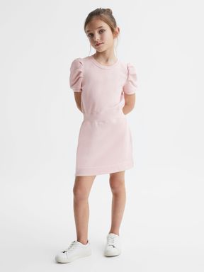 Pink Reiss Mimi Pleated Sleeve Dress
