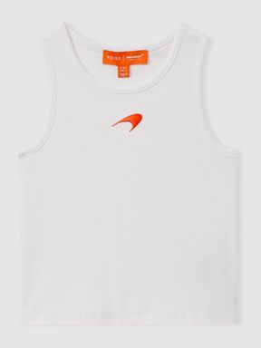White Reiss x McLaren F1 Team McLaren F1 Ribbed Cotton Embroidered Vest