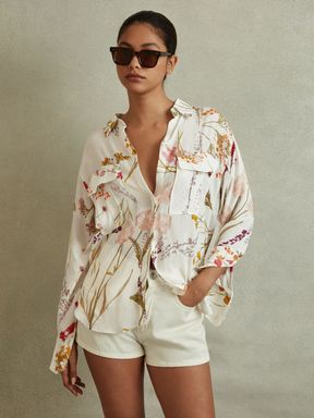 Ivory Reiss Faye Relaxed Floral Print Shirt