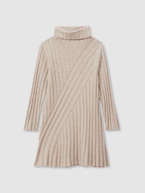 Oatmeal Reiss Cady Knitted Roll Neck Dress