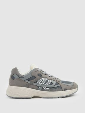 Grey Reiss Volt Nubuck and Mesh Trainers