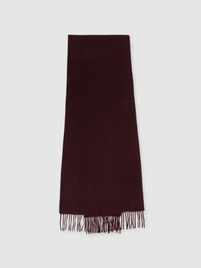 Dark Bordeaux Reiss Picton Wool and Cashmere Scarf