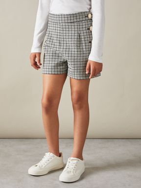 Black Reiss Charlie Checked Suit Shorts