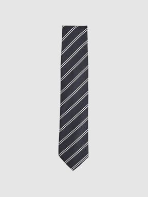 Navy Reiss Cirillo Silk Blend Stripe Tie