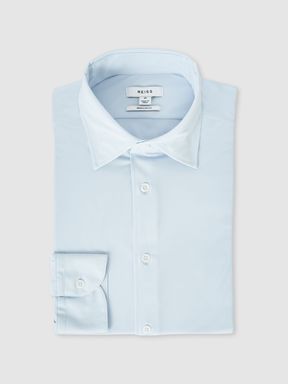 Soft Blue Reiss Voyager Long Sleeve Travel Shirt