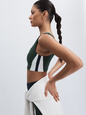 Green The Upside V-Neck Sports Bra