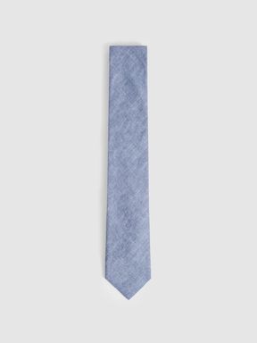 Soft Blue Reiss Elio Linen Textured Tie