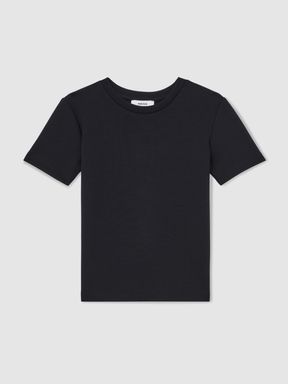 Navy Reiss Bradley Interlock Jersey Crew Neck T-Shirt