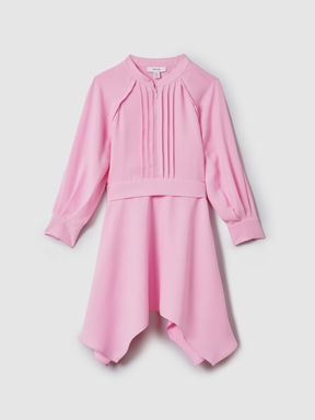Pink Reiss Erica Zip Front Asymmetric Dress