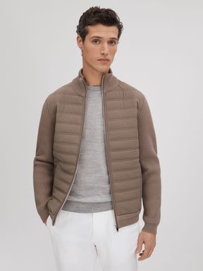 Mink Reiss Southend Hybrid Quilt and Knit Zip-Through Jacket