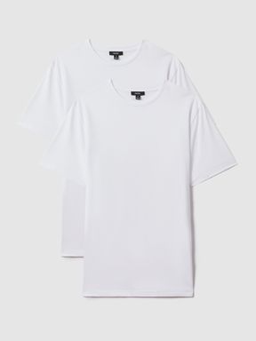 White Reiss Mikan Pack of Two Crew-Neck T-Shirts