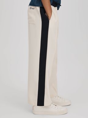 Ivory Reiss May Woven Stripe Drawstring Trousers